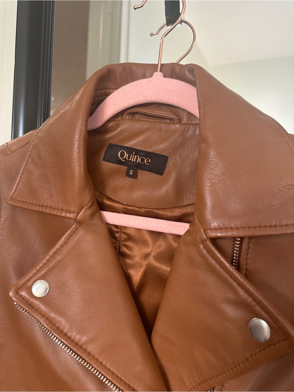 Quince Brown Leather Moto Jacket - Picture 14 of 14